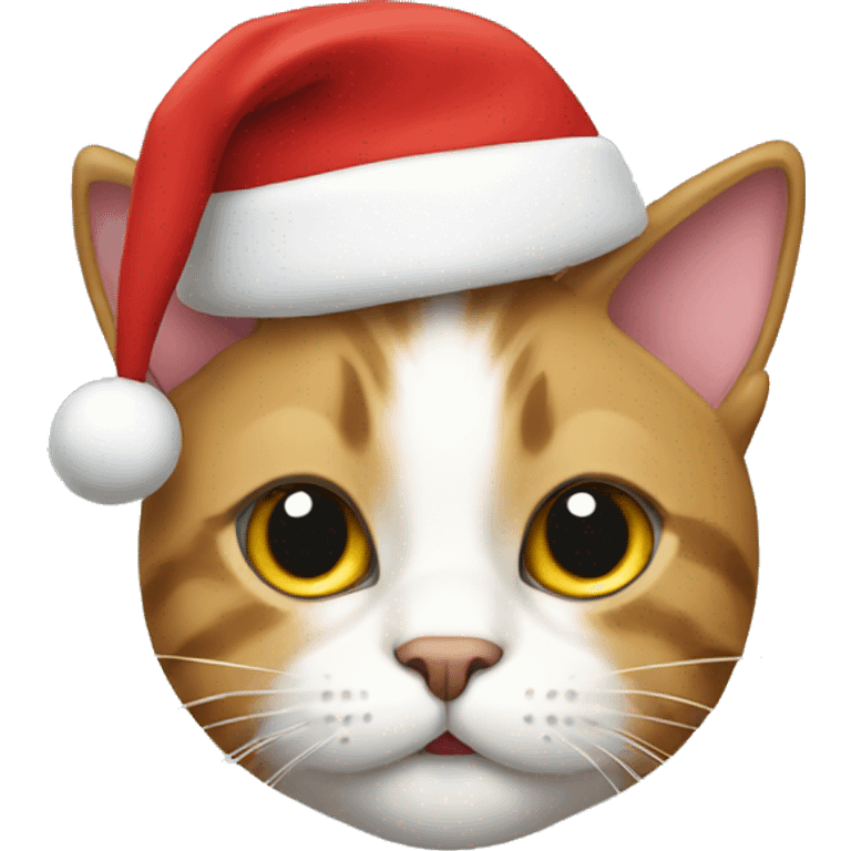 Cat wearing a Christmas hat  emoji