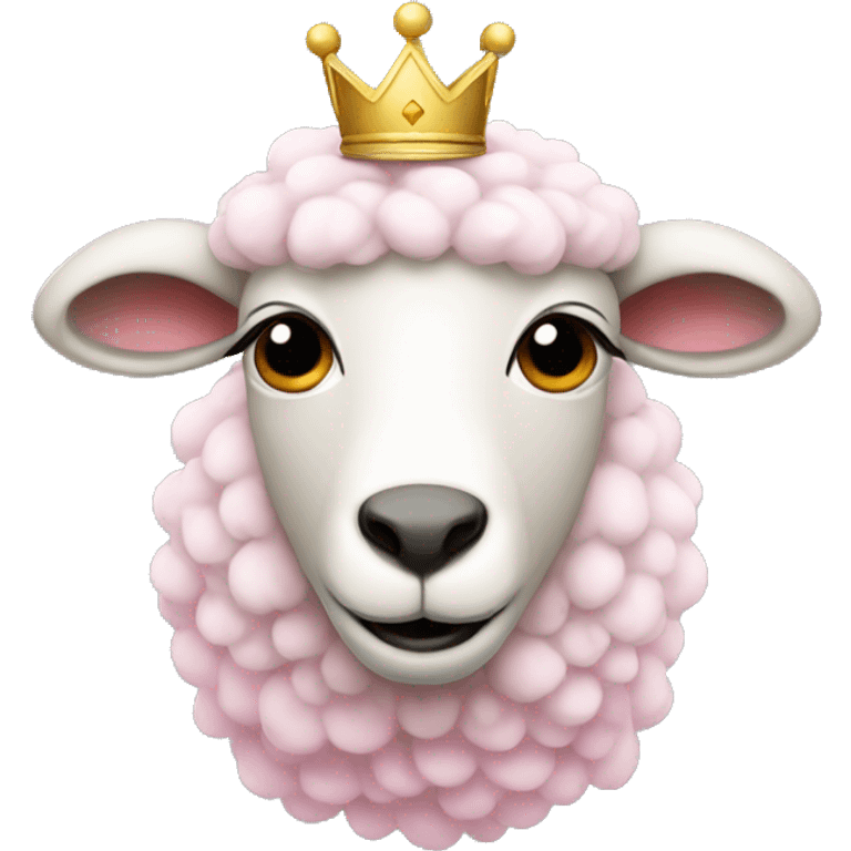 Sheep with pink crown emoji