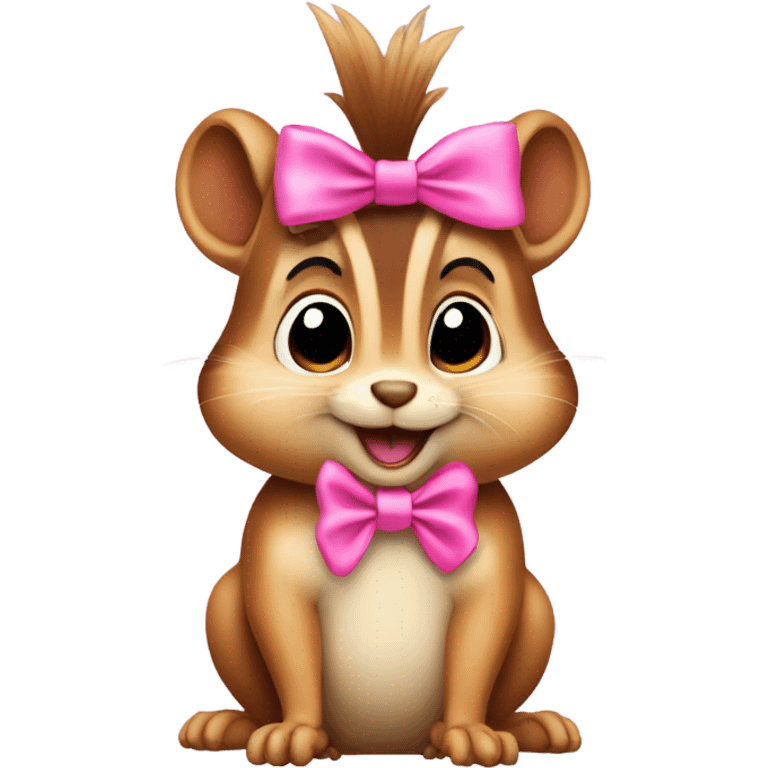 Chipmunk with pink bow emoji