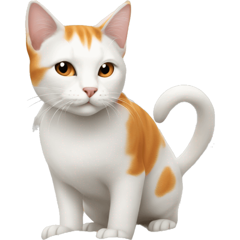 White and orange cat on the beach emoji