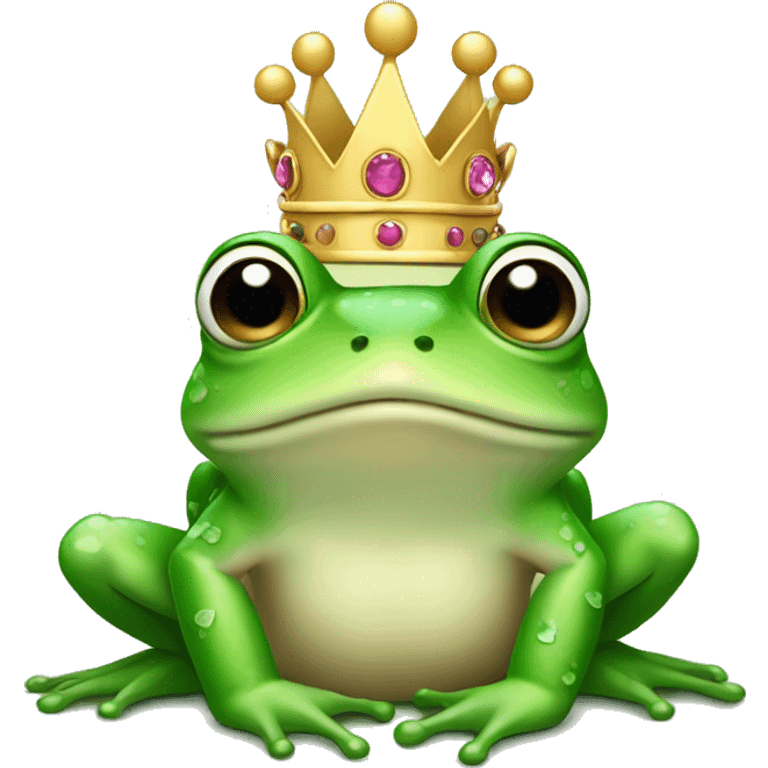 Frog wearing a princess crown  emoji