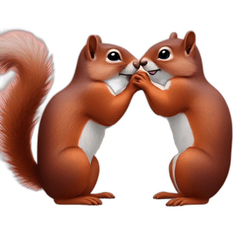 Two squirrels kiss emoji