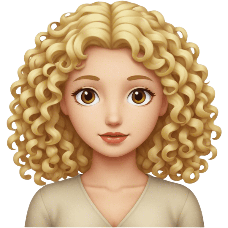 Woman with blonde curly hair  emoji