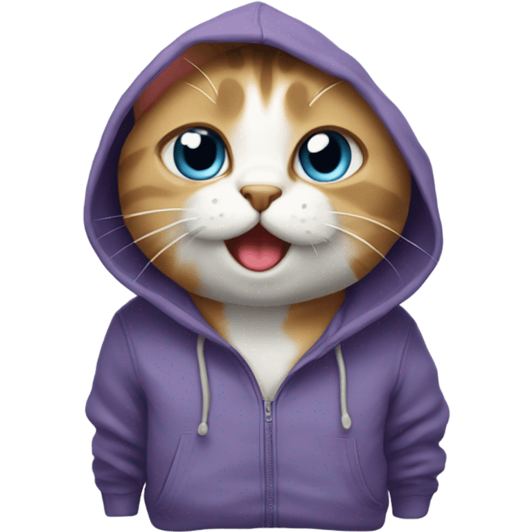 Cat with a hoodie emoji