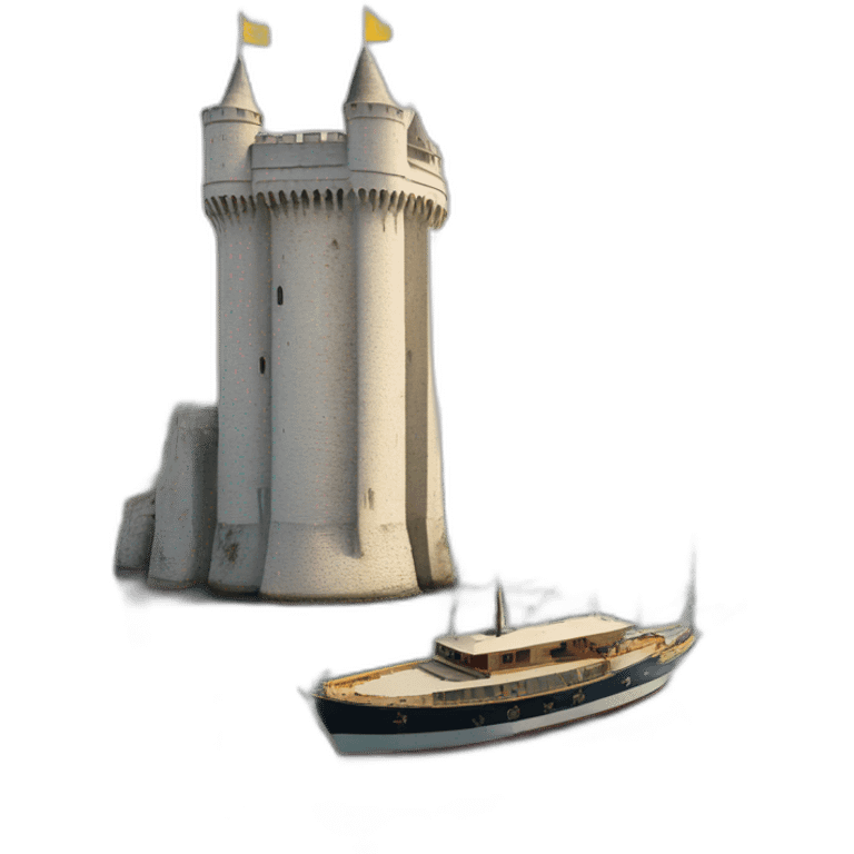 Two towers La Rochelle in harbor port boat  emoji