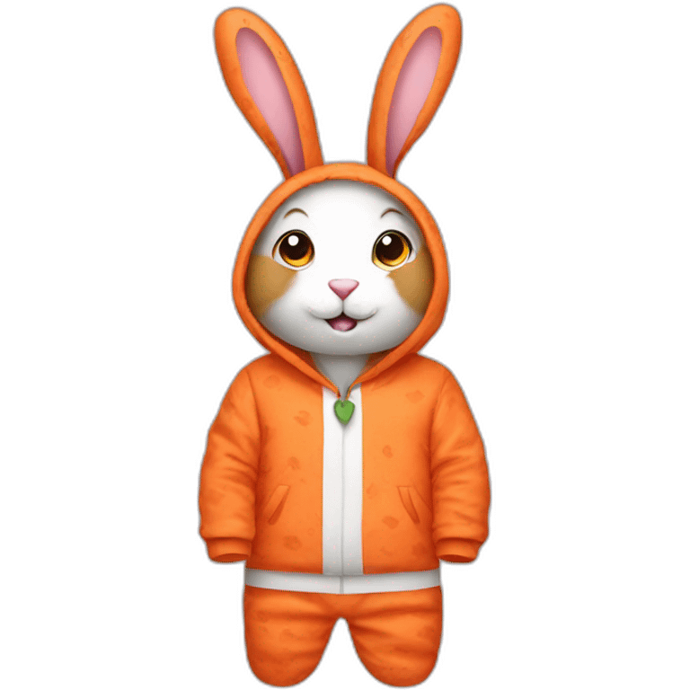 rabbit dressed in carrot pajamas emoji