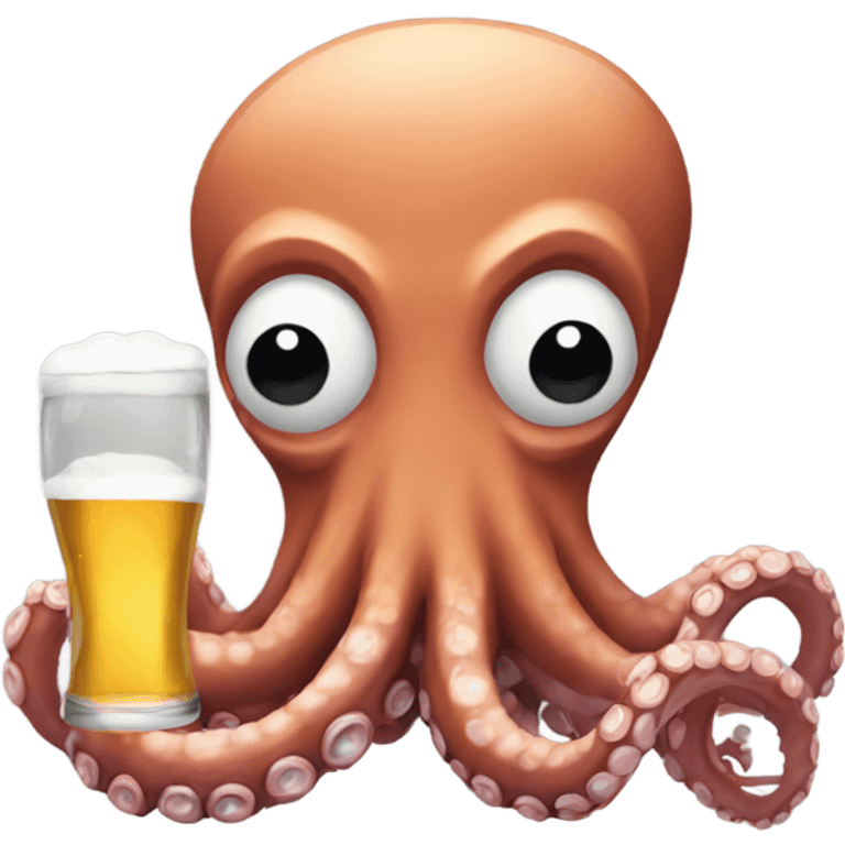 Octo drinking beer emoji