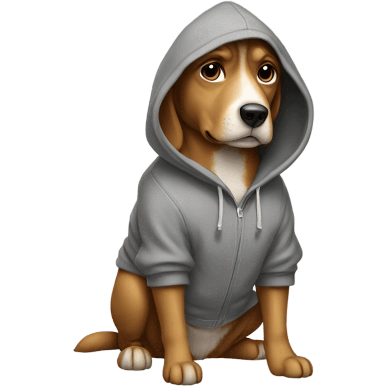 dog wearing a hoodie emoji