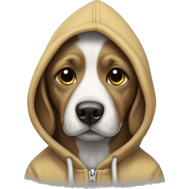 Dog wear a hoodie that has the name Kacper on it emoji