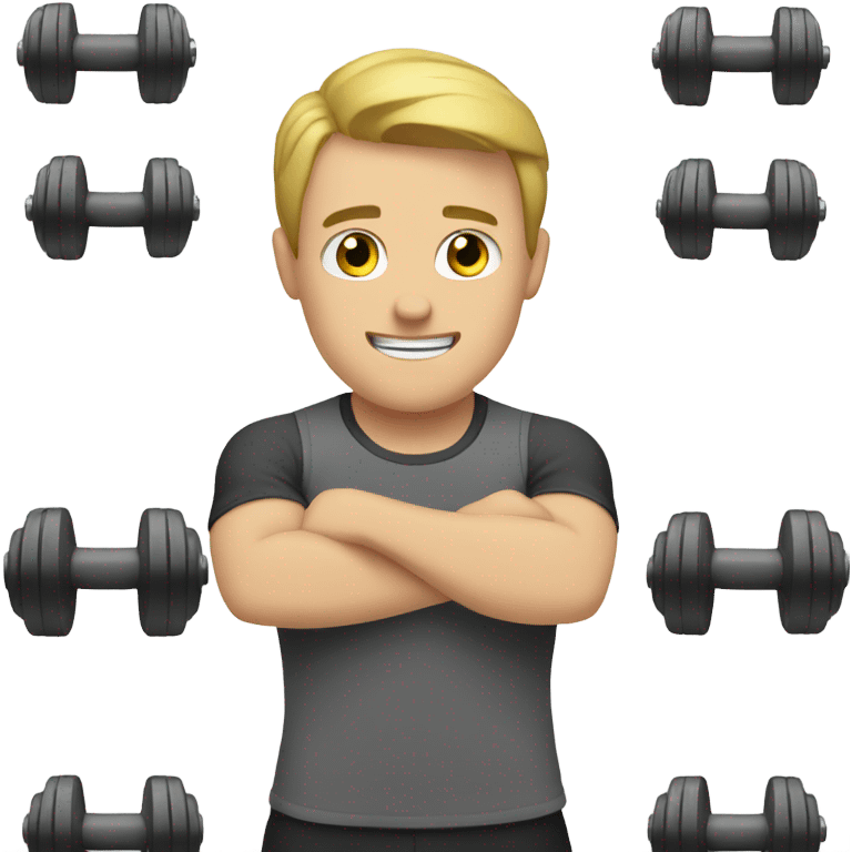 white person with dumbells emoji