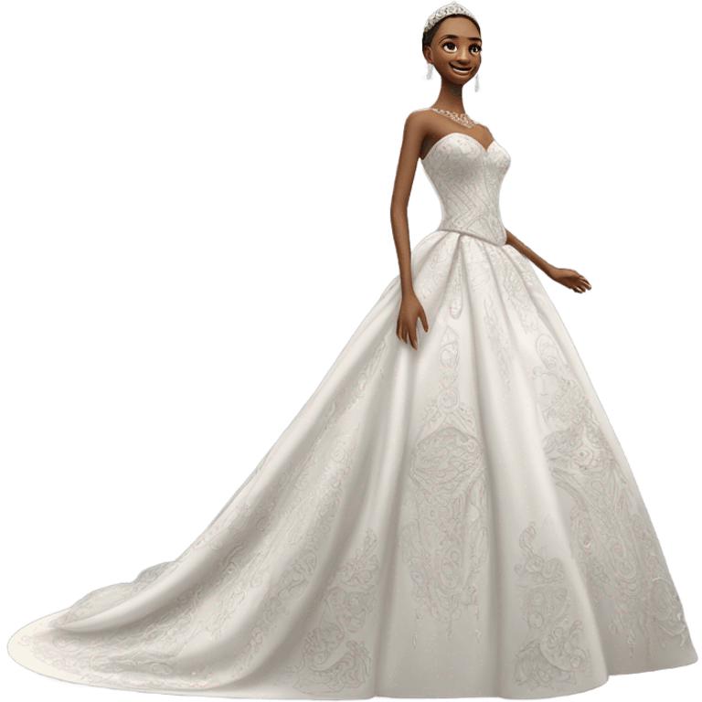 Hyper Realistic ornate ballgown Wedding dress displays with diamanté  emoji