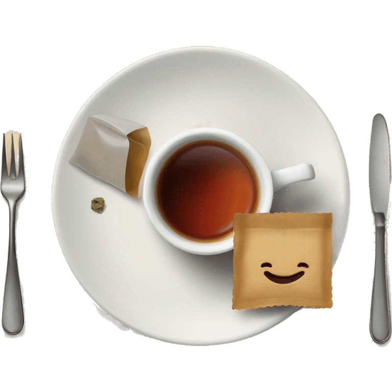 cup of tea cup on the plate with teabag next to it emoji