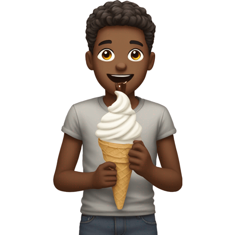 boys eat a icecream emoji