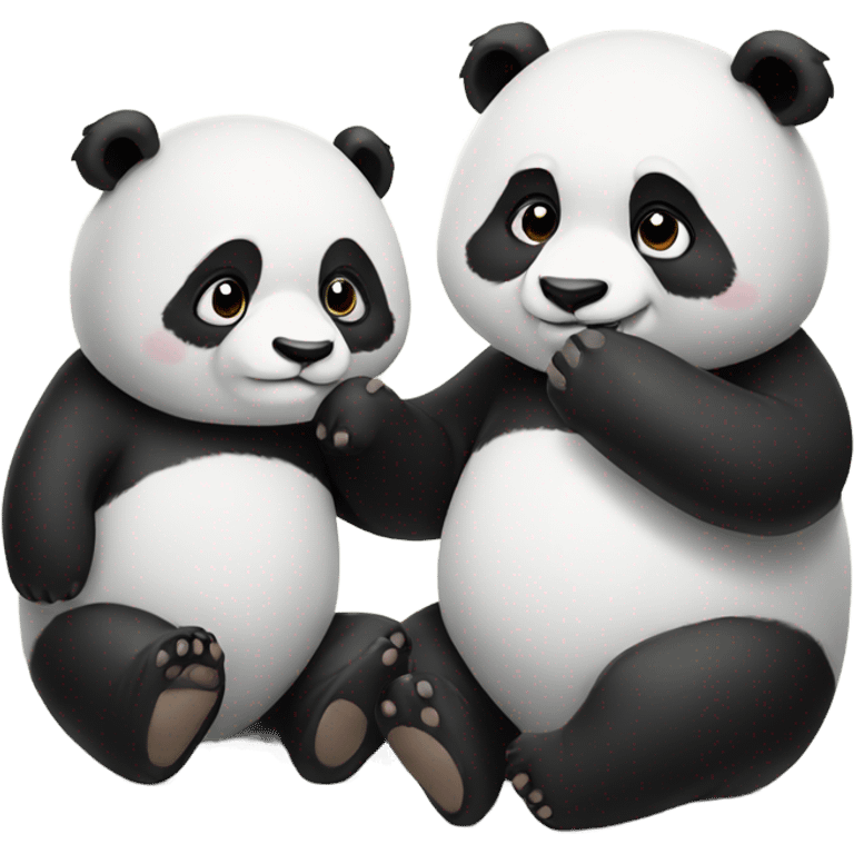 Panda touching panda emoji