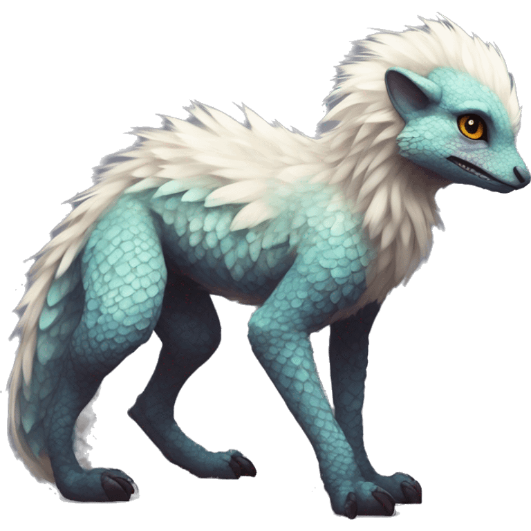  Scaly Cute Edgy Realistic Rare Fantasy Fluffy Slim Vernid-Trico-Melprin-species by LiLaiRa, by Falvie, full body emoji