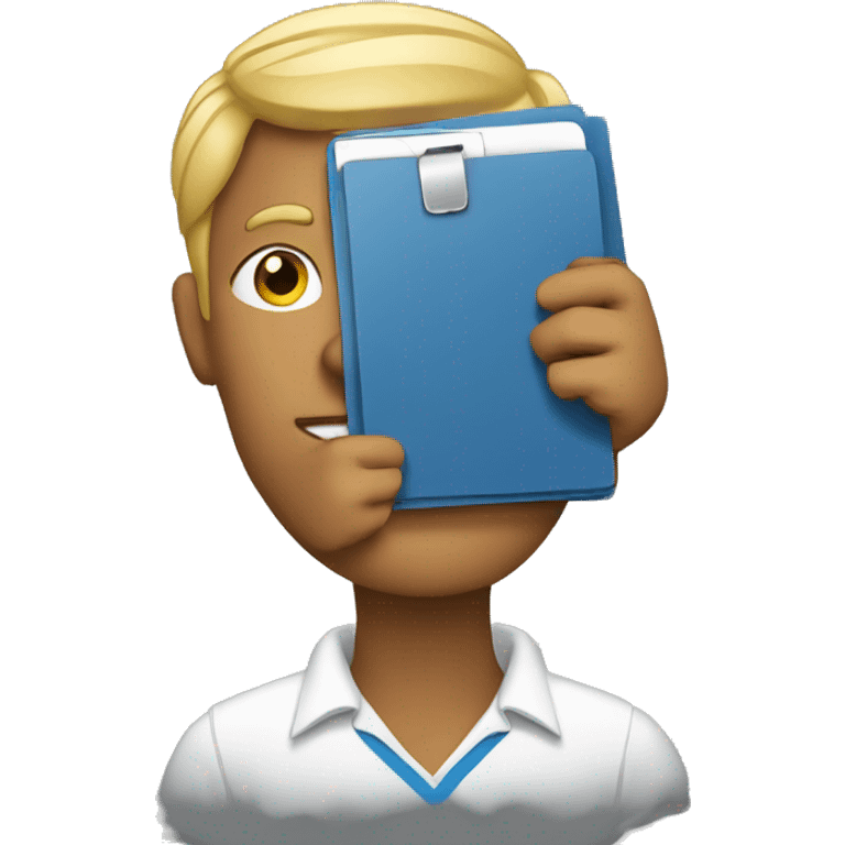 Man carry clipboard document emoji