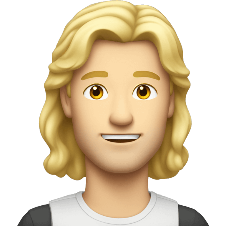 Mullet blonde, no moustache Caucasian, very handsome emoji