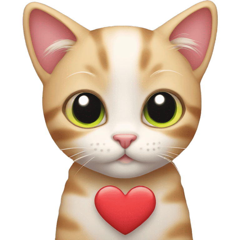 Cute cat with heart emoji