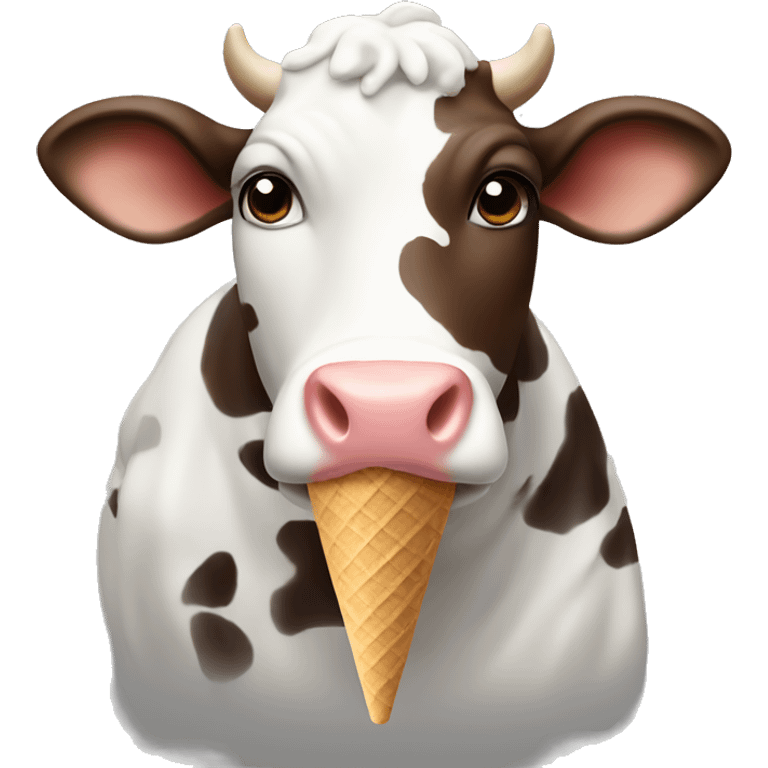 Cow eating ice cream  emoji