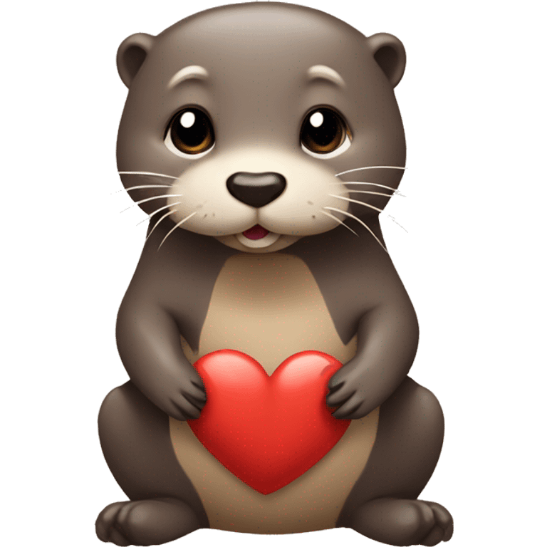 Otter with a Heart emoji