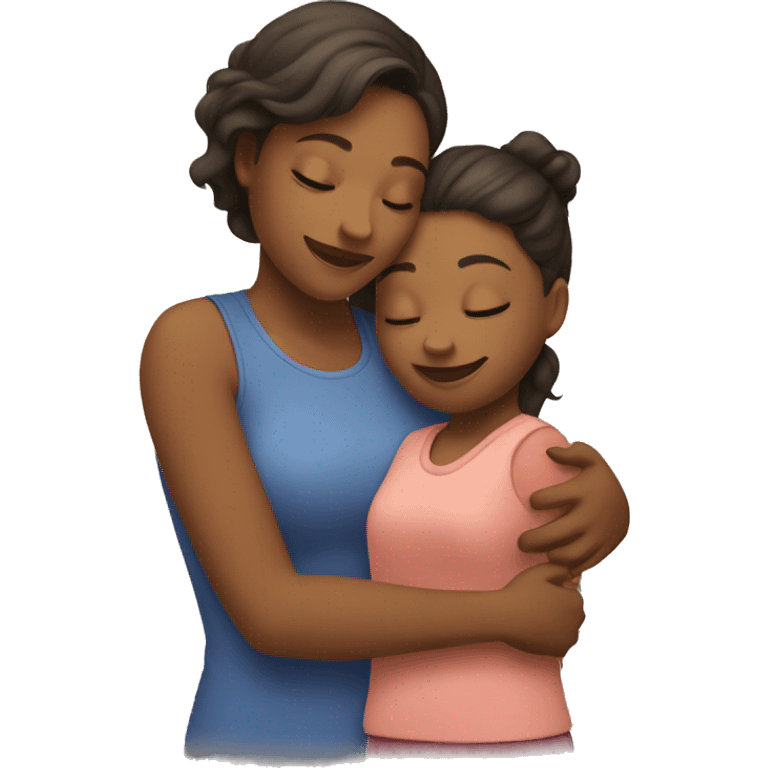 Mother and daughter hugging emoji