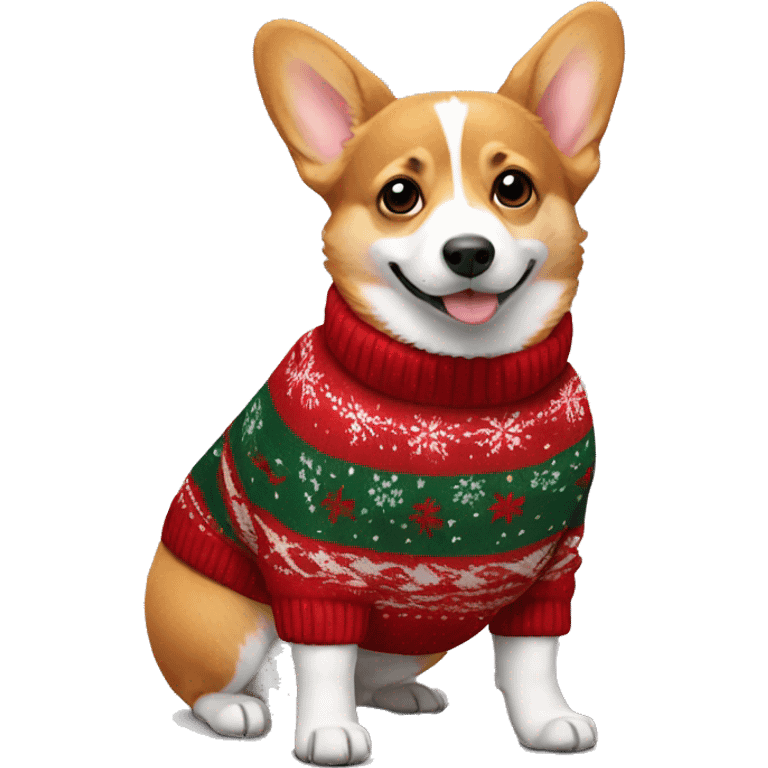 Corgi in a Christmas sweater  emoji