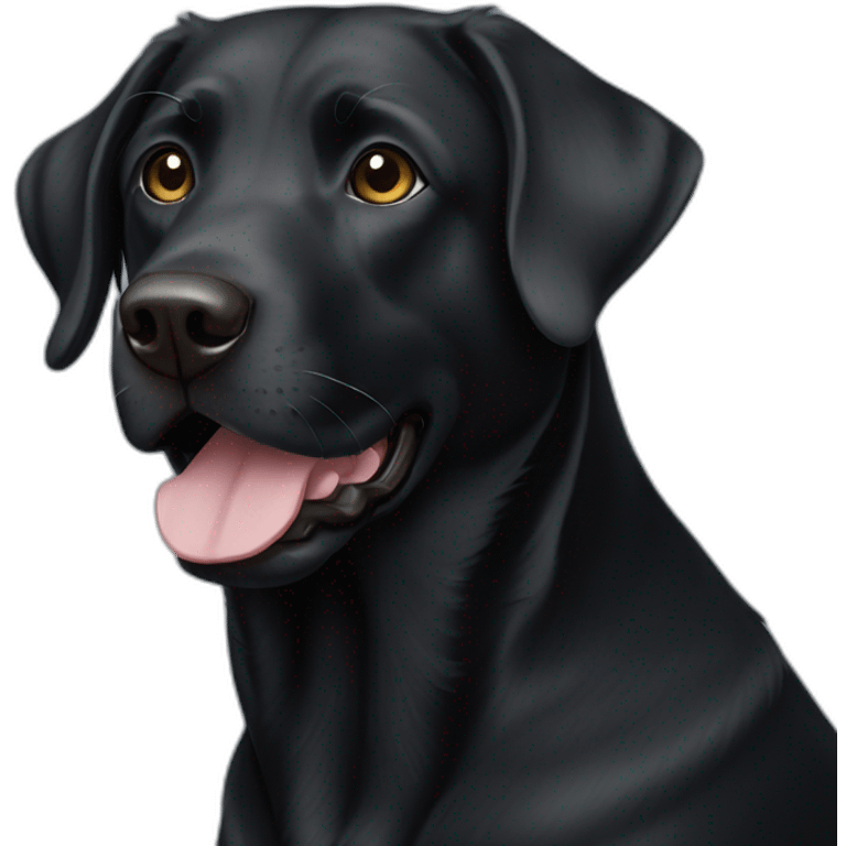 Black labrador with a bit of White hair emoji