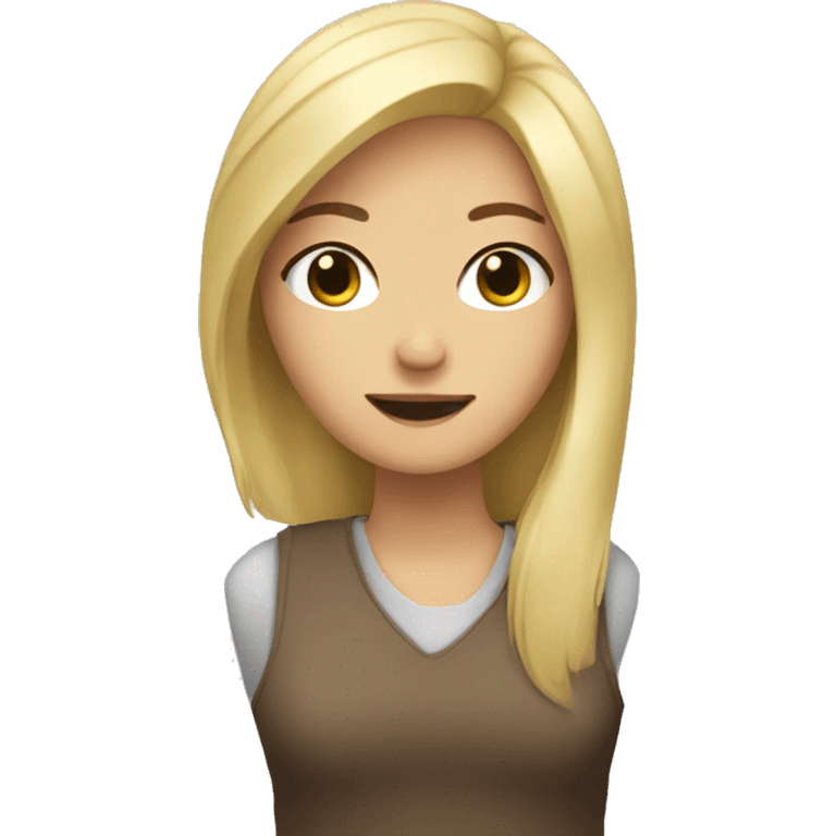 blonde girl with hand out flat approve emoji