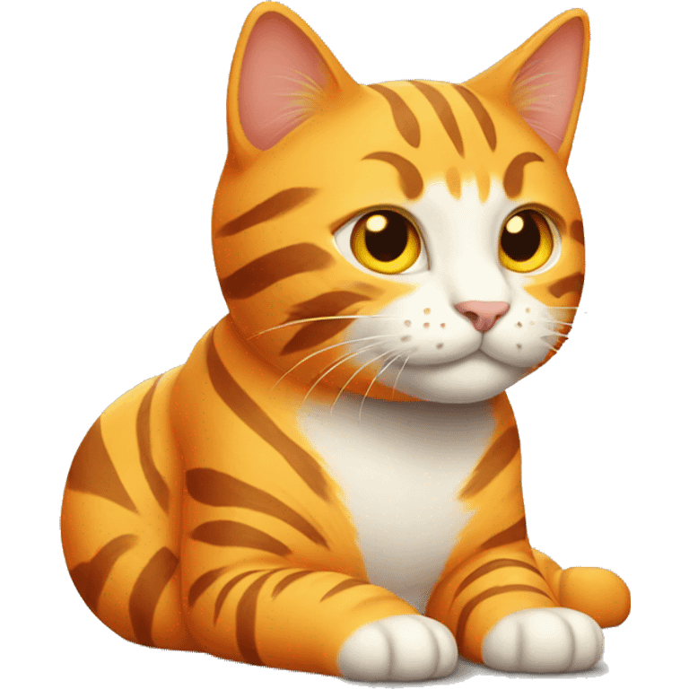 Orange kitty with yellow tiger stripes  emoji