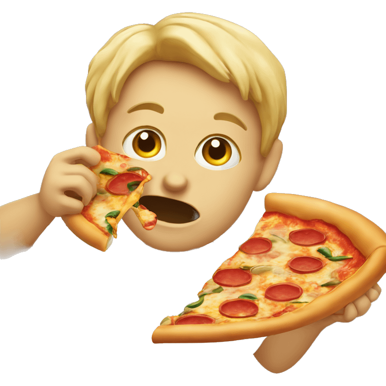 Face eating pizza emoji