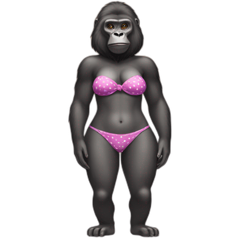 Female gorilla in bikini emoji