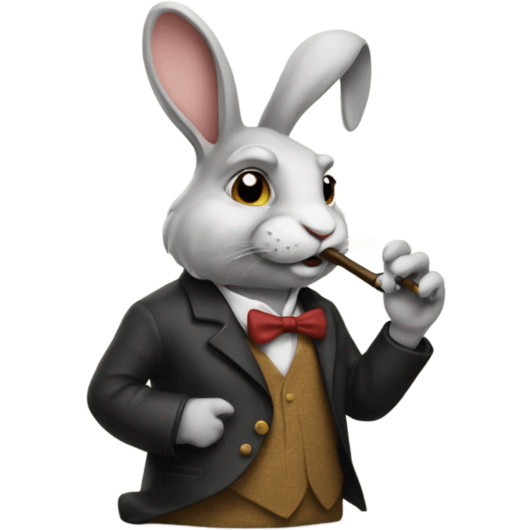 Rabbit smoking a pipe emoji