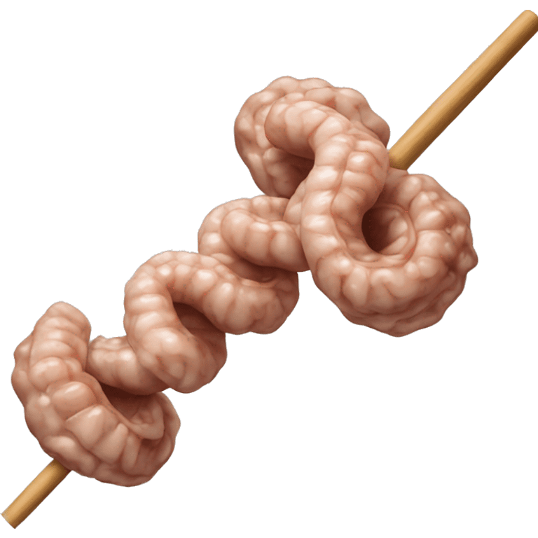 A skewer of lamb intestines like turkish kokorec emoji