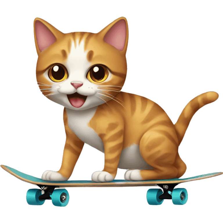 cat on skateboard  emoji