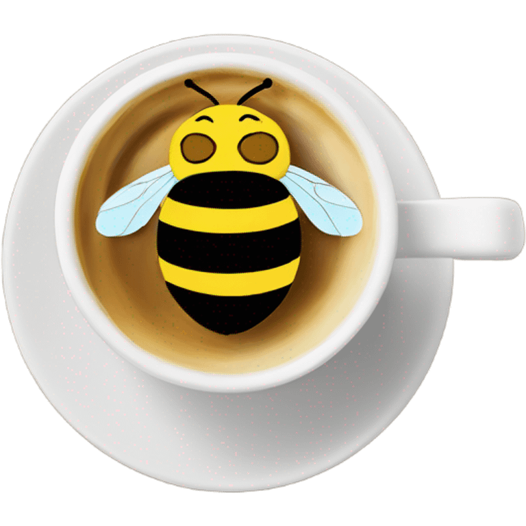 Bumble bee coffee cup with coffee in it emoji