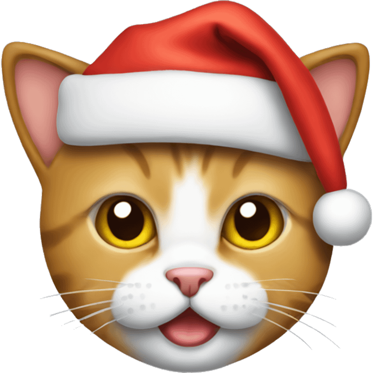 Cat wearing Santa hat emoji