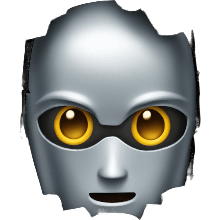 a robot that peeks in the cracks emoji