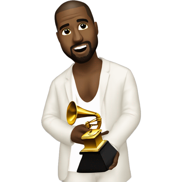 Kanye west recieveing a Grammy  emoji