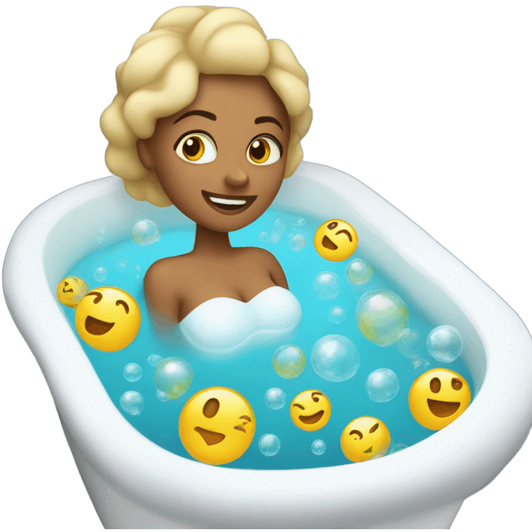 A woman taking a bath emoji