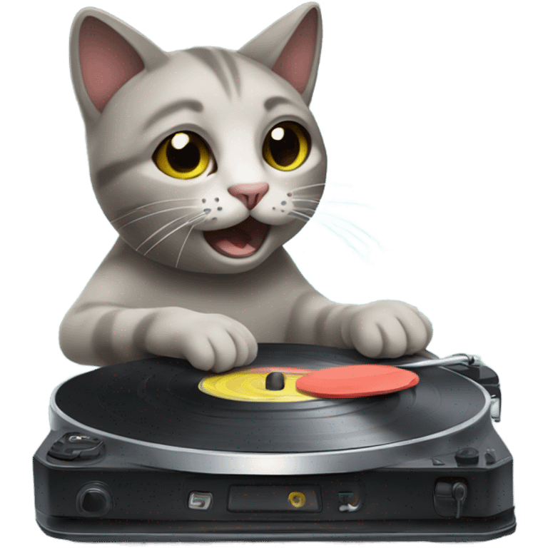 Cat playing records emoji