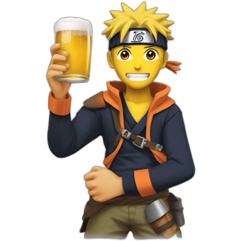 Naruto buvant une biere emoji