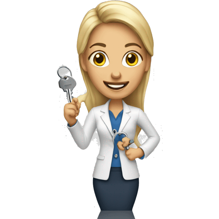 realtor woman holding keys emoji