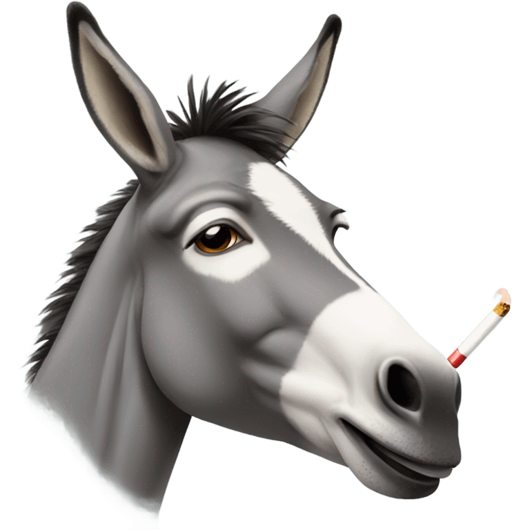 a donkey smoking emoji