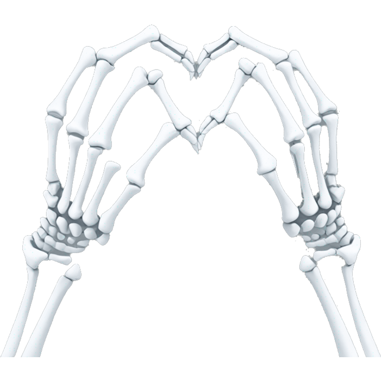 Skeleton hands forming a heart emoji