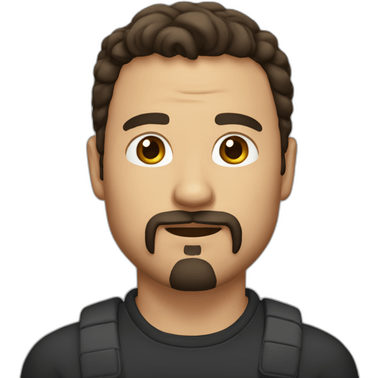 40 year old man with dark brown hair and a goatee emoji