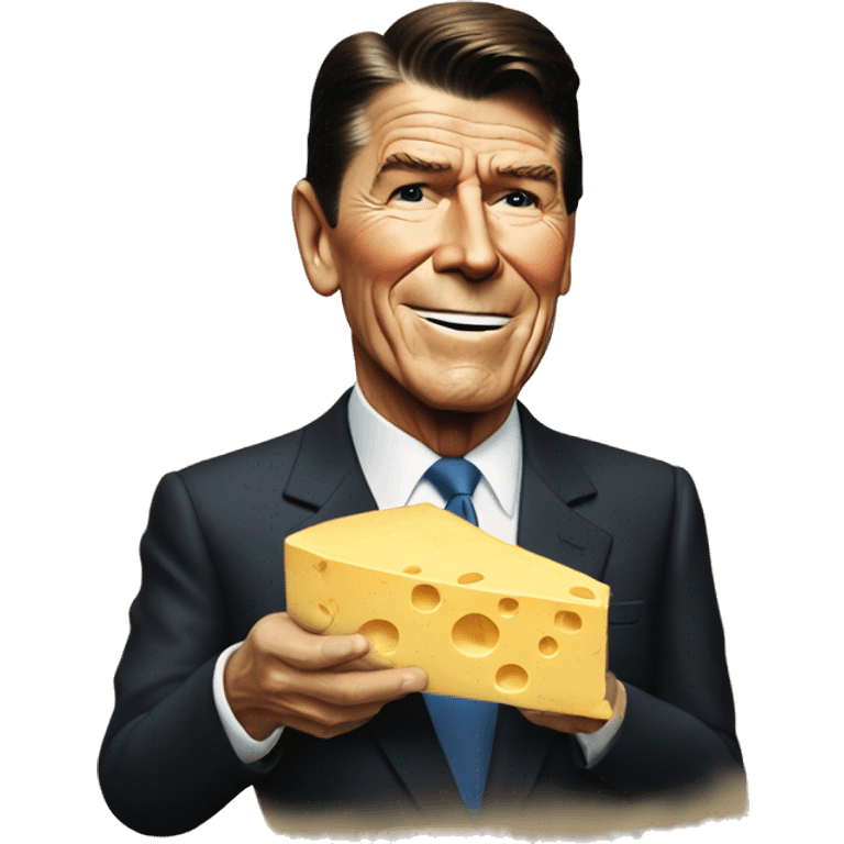 ronald reagan holding a block of cheese emoji