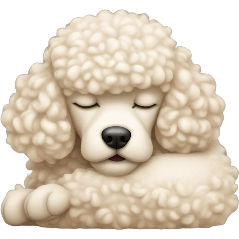 cream poodle sleeping emoji