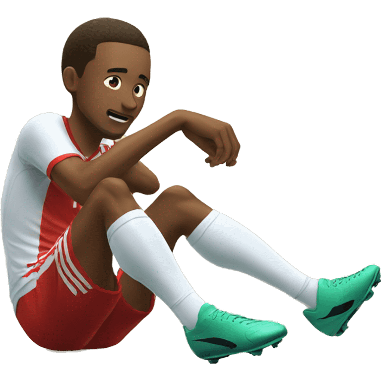 soccer player on the floor holding his knee - painful expression emoji