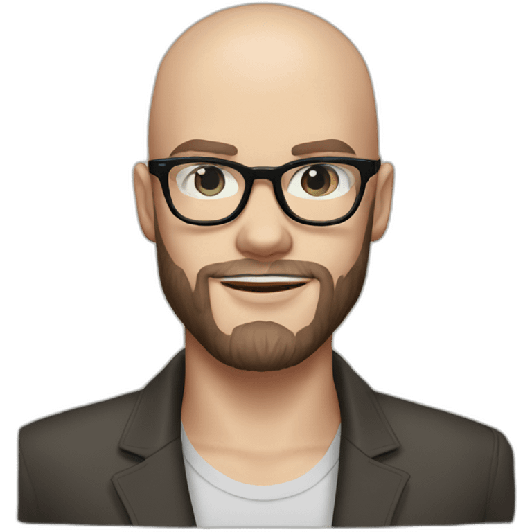 nicholas hoult bald with beard and glasses emoji