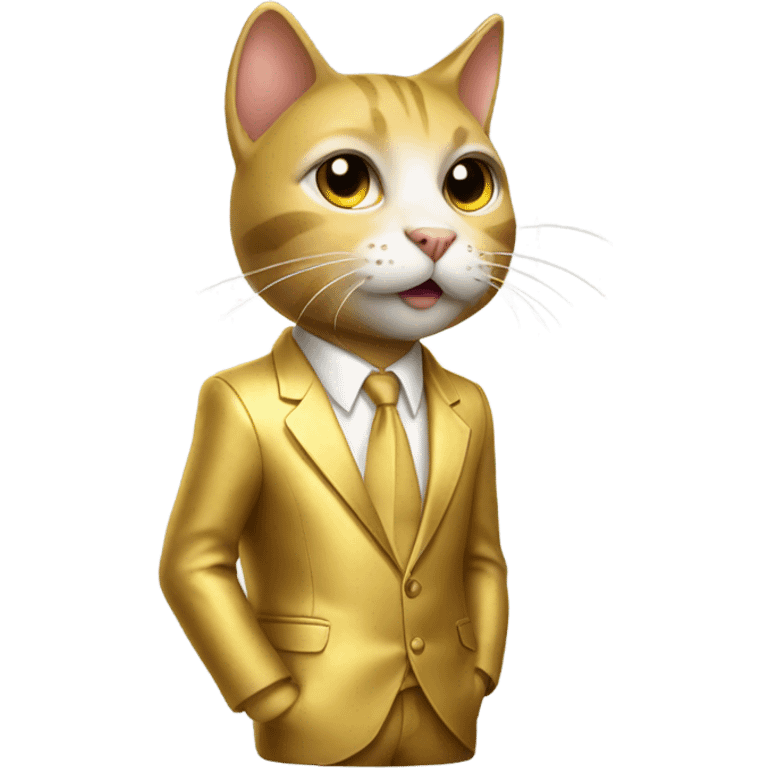 cat with a gold suit emoji